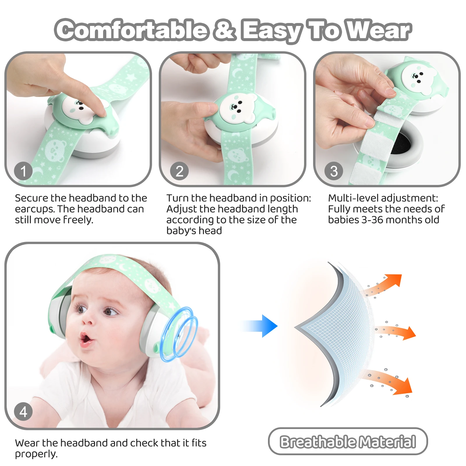 25db Safety Hearing Protection Ear Muffs Protection Baby Earmuffs ...