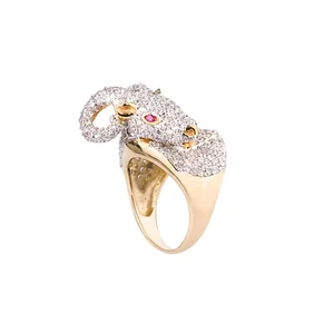 Keiyue Elegant and Refined Ring Latest Style 925 Silver Ring Gold Color Plated Sheep Animal Design Fashionable Jewelry