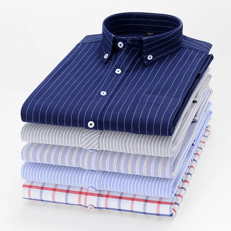 2020 Ready to Ship Custom Shirts Printed Colorful Long Sleeve Plaid  Striped Man Shirts
