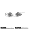 Acero plateado - conector de doble orificio - 6 mm