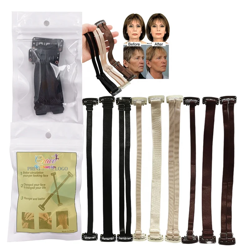 Private Label Face Lift Bands Eyes Lift Clip Stretching Strap Invisible Elastic Face Lifting Patch Bands With Clips