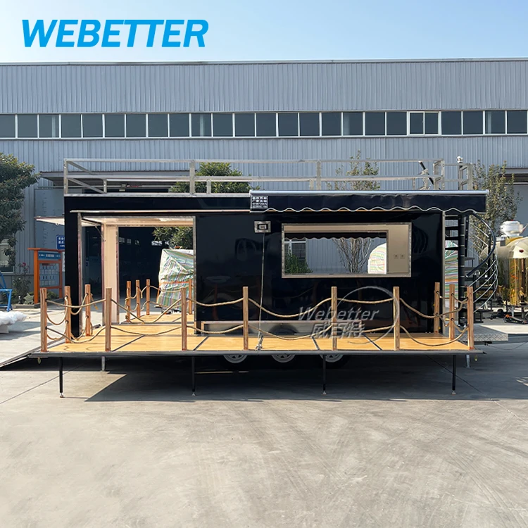 WEBETTER Customized 2 Story Mobile Snack Bar Truck Double Decker Food Trailers Fully Equipped US Standards