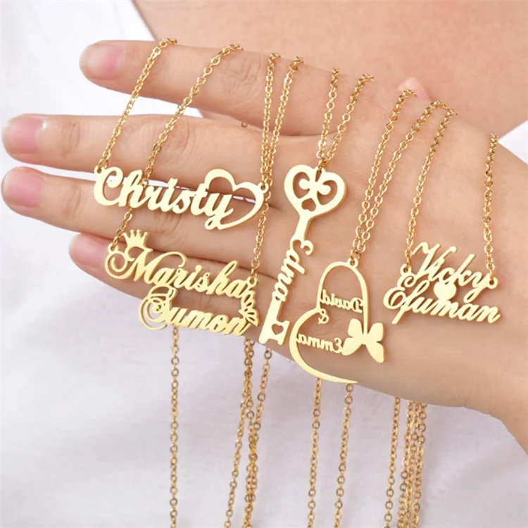 Wholesale Personalized Letter Dangle Charms Statement Necklaces