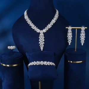Bridetalk's Newly Designed Copper Zircon Necklace Set Fashion Jewelry for Women to Wear on Festivals and Weddings