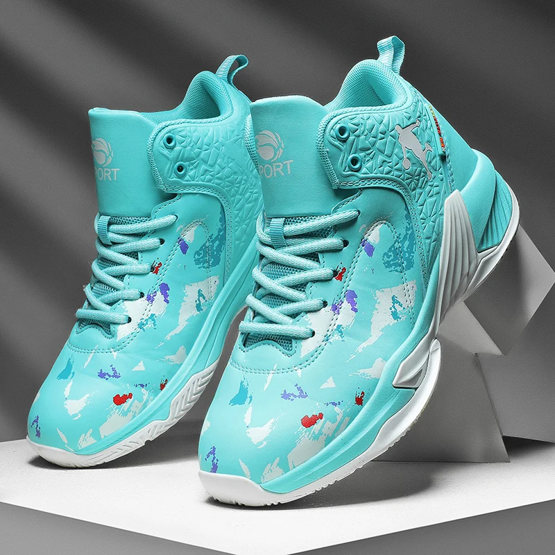 Весна и осень, новые баскетбольные обувные кроссовки мужская обувь с высоким берцем; Не скользящие износостойкие все-матч прилив