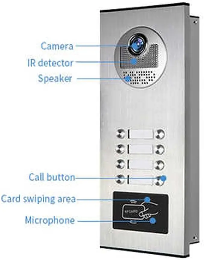 Visual Intercom Anjielo Smart 4-Unit Video Intercom System for Home Security