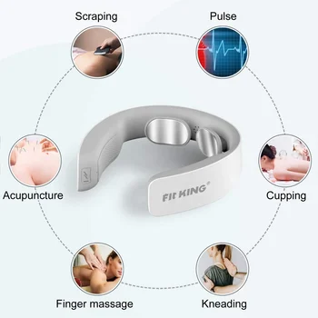FitKing Neck Massager with Heat portable smart Wireless Electric