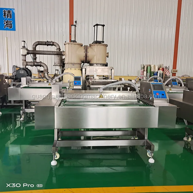 Military Bread Compressed Biscuits Continuous Vacuum Rolling Packaging Machine Conveyor Belt Vacuum Packing Machine
