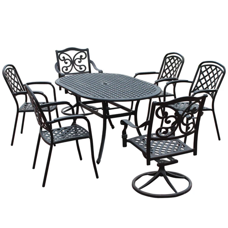 Garden 6 Seater Patio Dining Set Cast Aluminum Table And Cast Aluminum Chair Buy 6 Seater Patio Dining Set Cast Aluminum Tables And Chairs Heb Outdoor Furniture Product On Alibaba Com