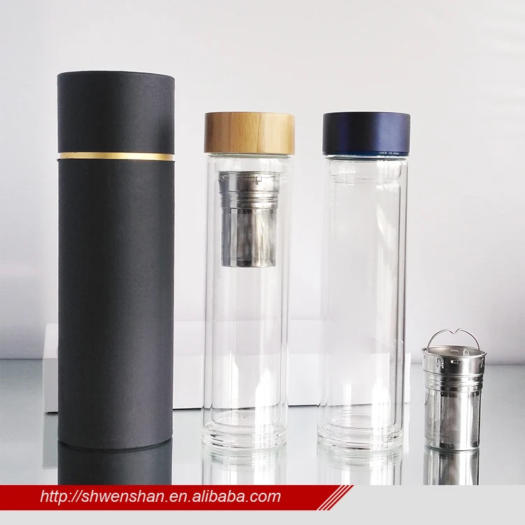 Бамбуковая крышка бутылка для воды Герметичность BPA бесплатно на заказ боросиликатное многоразовое стекло из нержавеющей стали стеклянная бутылка для взрослых