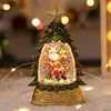 green seated elderly christmas tree