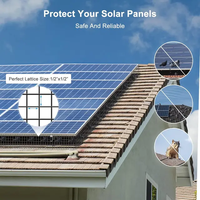 Solar Panel Protection 8inch Mesh Bird Guard UV Resistant Easy Installation for Home/Commercial/Industrial Use pigeon barrier