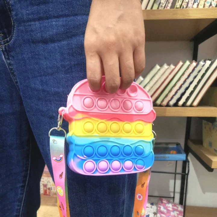 Новое поступление, Радужный гамбургер, силиконовые кошельки на молнии и сумочки для снятия стресса, популярные сумки через плечо для детей