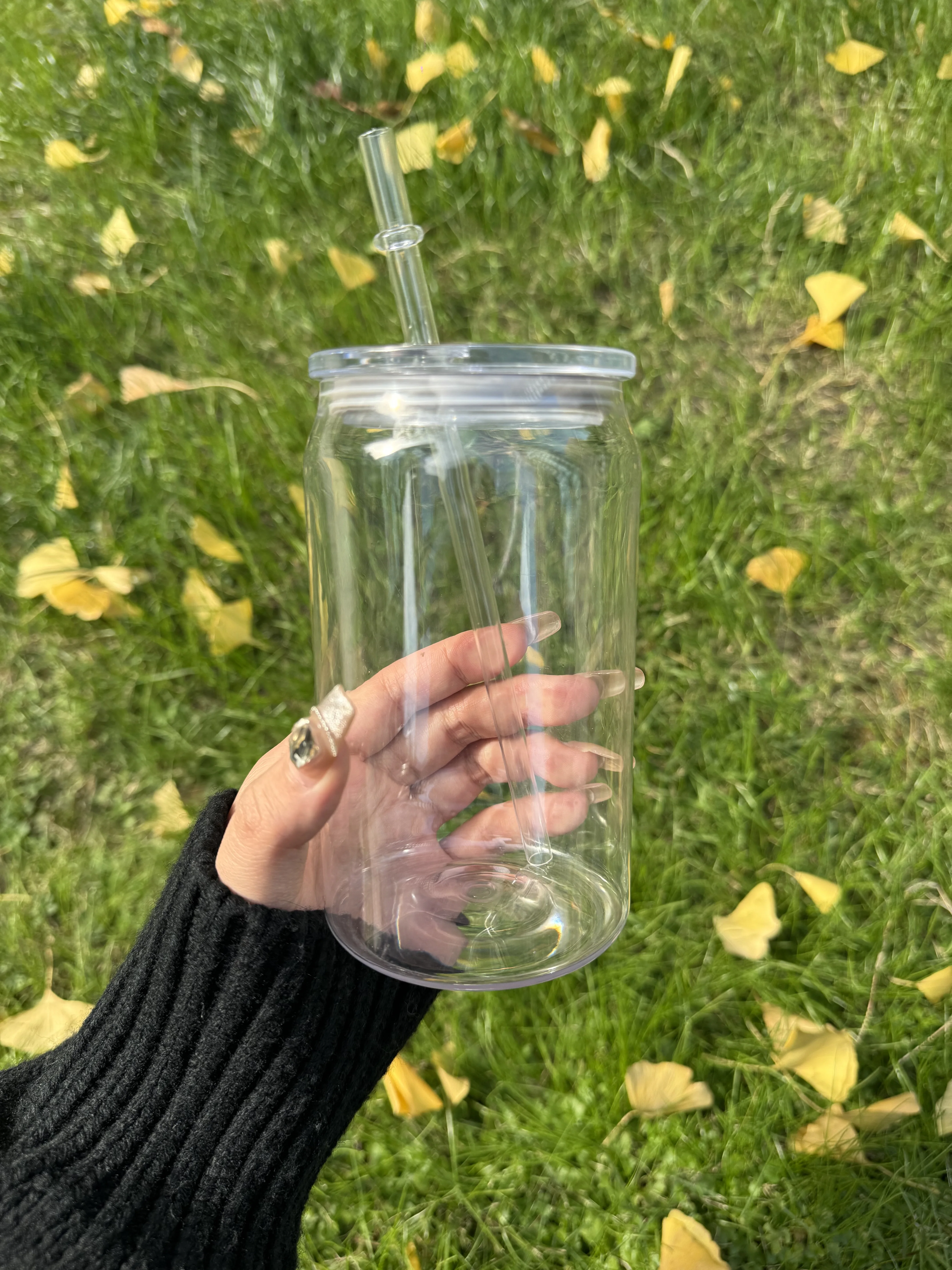 16oz Unbreakable Plastic Acrylic Can Glass clear Transparent Elegant Shaped  Drinking Glasses with pp Lid for UV DTF Wraps