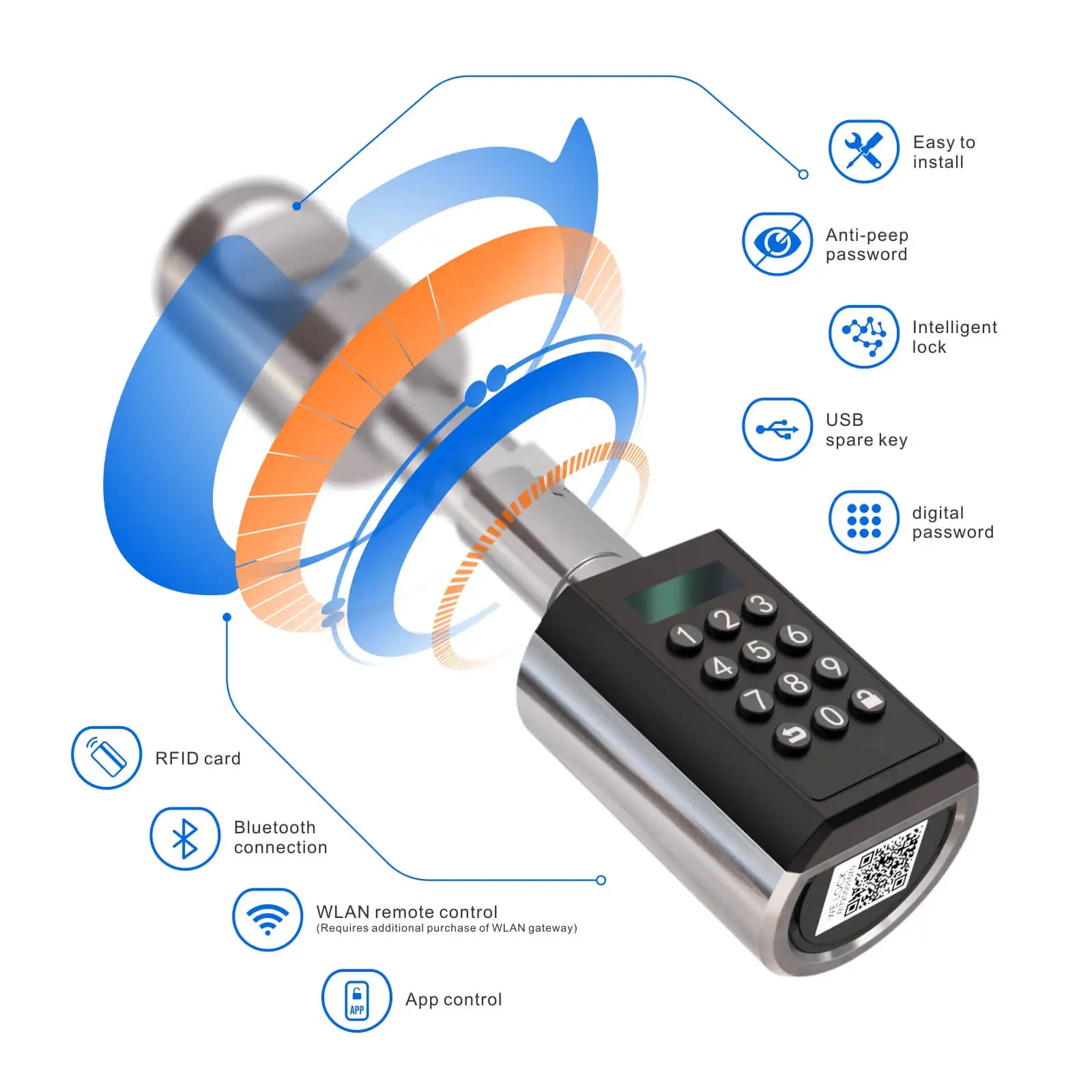 WELOCK Access Control Smart Security Code Keyboard Door Lock With Alexa Google Home Smart Hotel Lock System IP65
