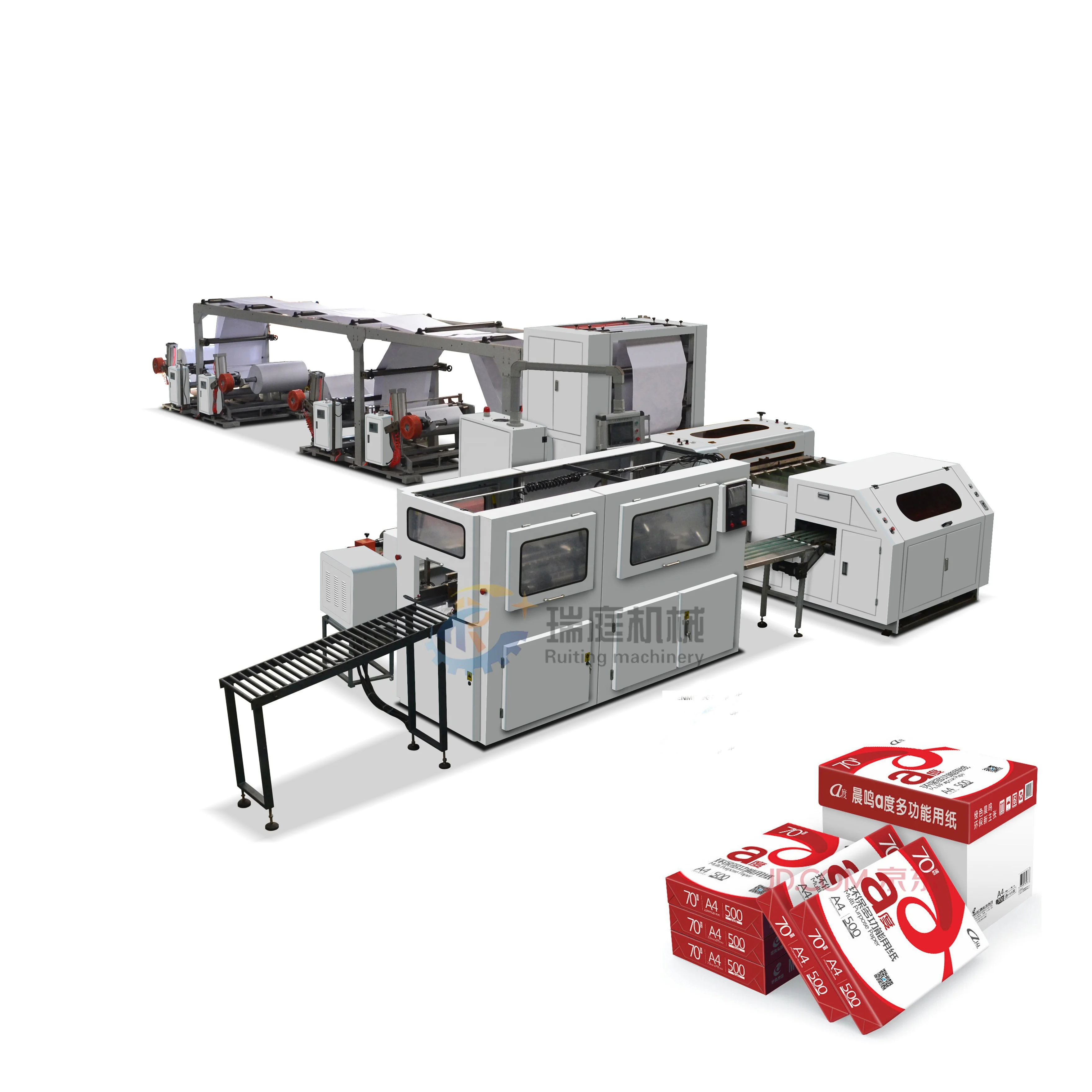 Fully Automatic A4 Copy Paper Production Line Paper Sheet Cutting Machine with Ream Wrapping