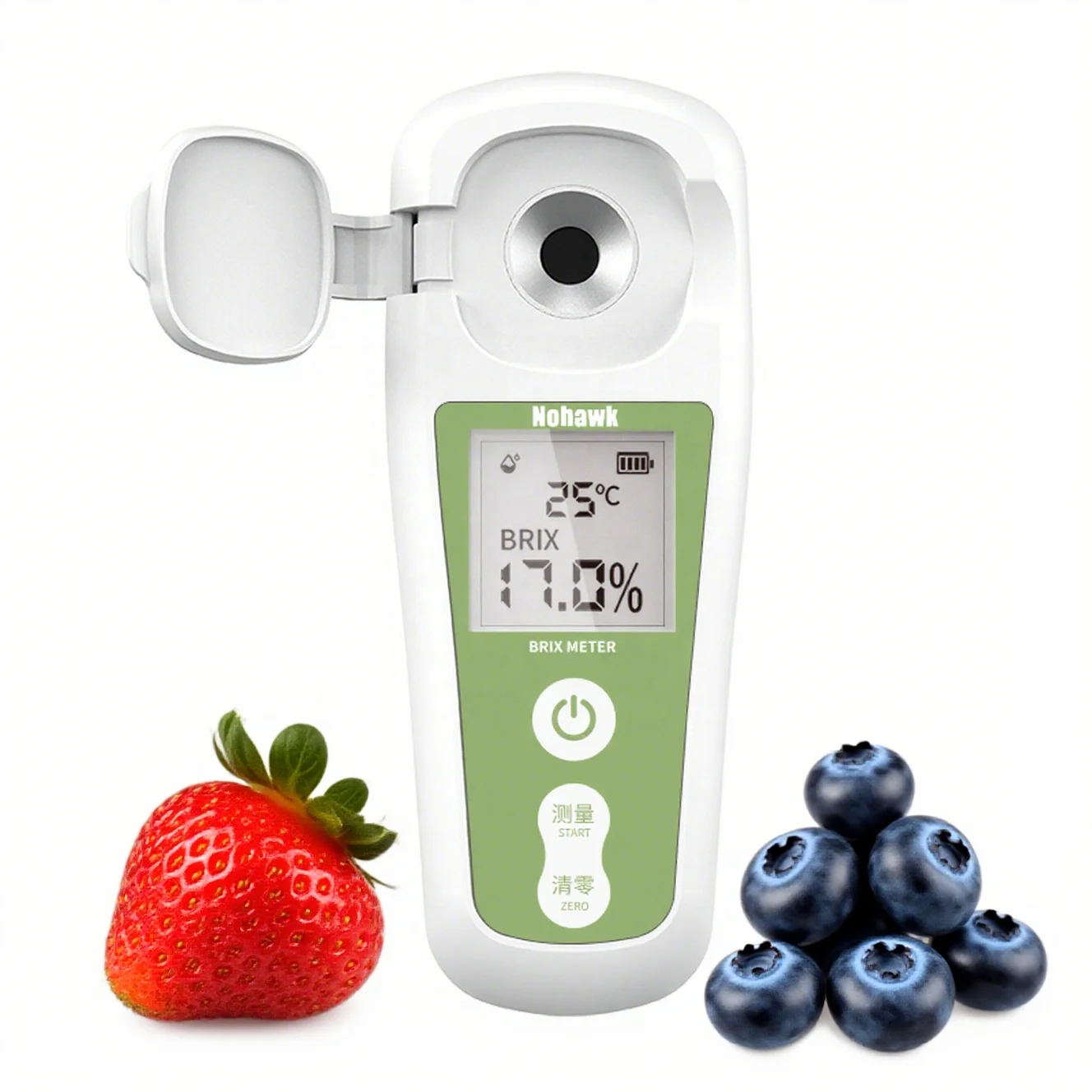 Nohawk BM-03 Handheld Digital Refractometer Brix Meter Saccharimeter Densimeter 0.5% Precision 35% Brix Range Automatic