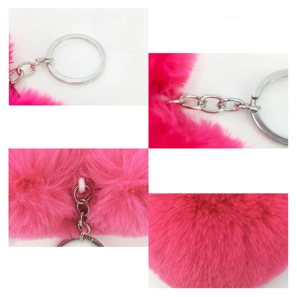 Heart shaped Pom-pom keychain-fluffy-keychain-accessory-gift-soft-tact –  Robinscraftsuk