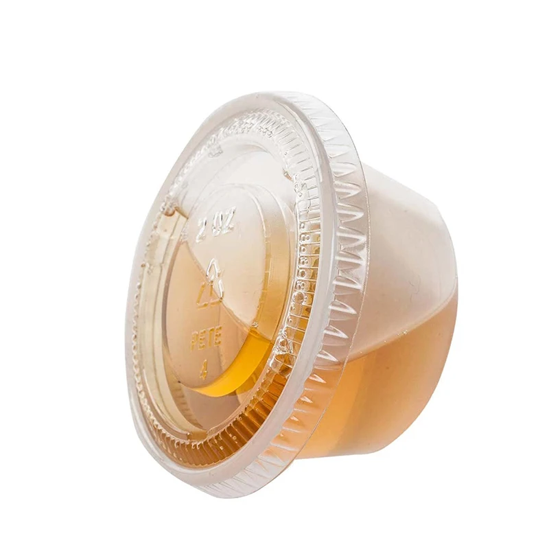 Sauce Cup 2 oz Small Disposable Plastic Portion Cups Containers With Lids  Condiment Containers With Lids