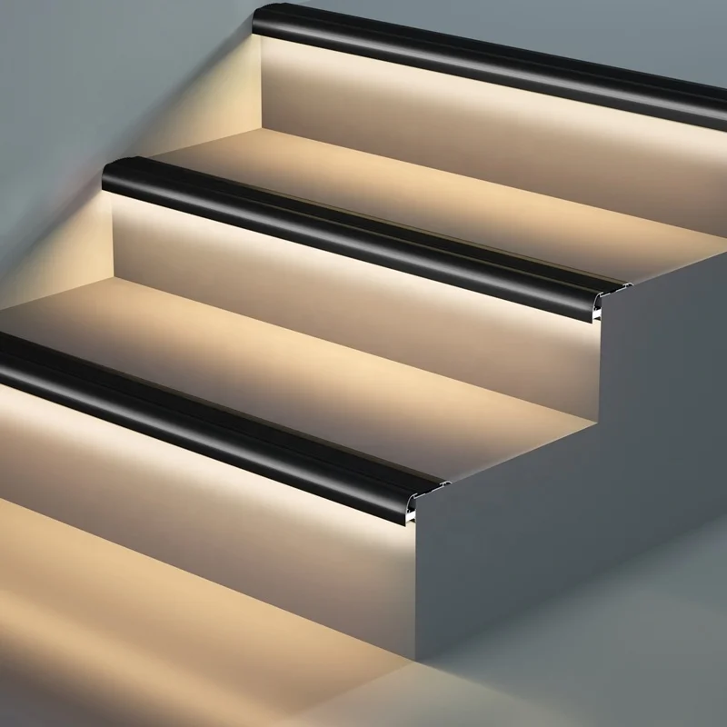 LED Linear Step Lights, LED Stair Light Kit ,Cuttable LED Light for Indoor  Staircase,Aluminum Black Finish