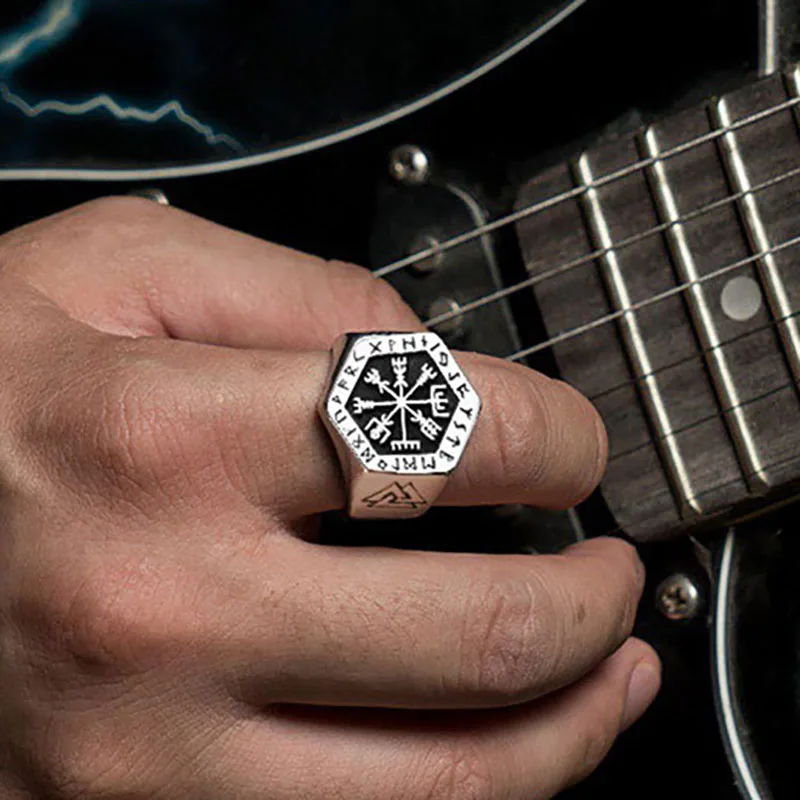2023 Nuovo Gotico Vichingo Massoneria E Teschio Corvo Anello Per Uomo - Foto 6