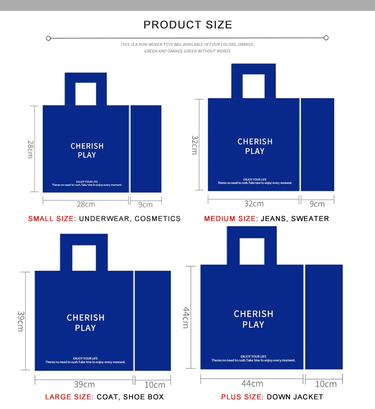 Clothing Carrying Bag Black Blue Orange Green Transparent Highgrade Portable Shopping Plastic