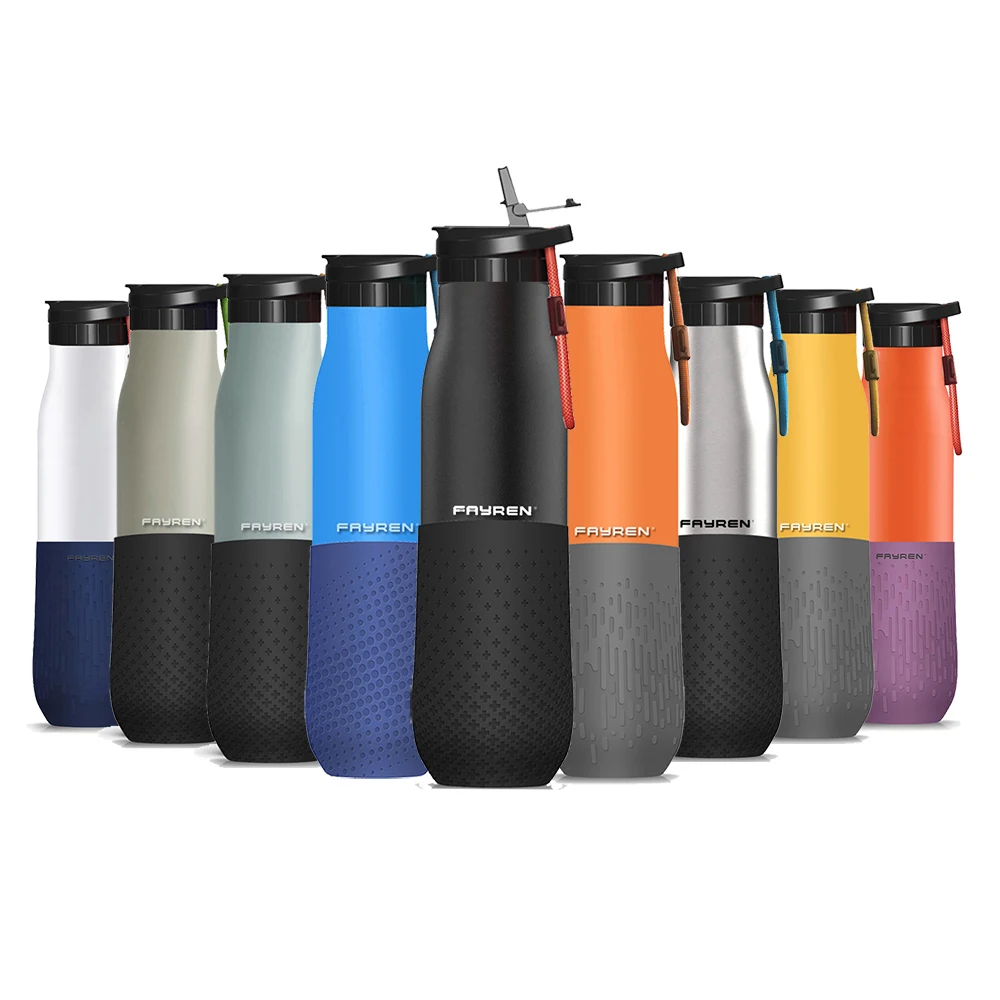 Factory Oem Portable 350ml 500ml 750ml Drinking Water Bottle Stainless Steel Sports Thermal Flask with Straw Keeps Cold & Warm