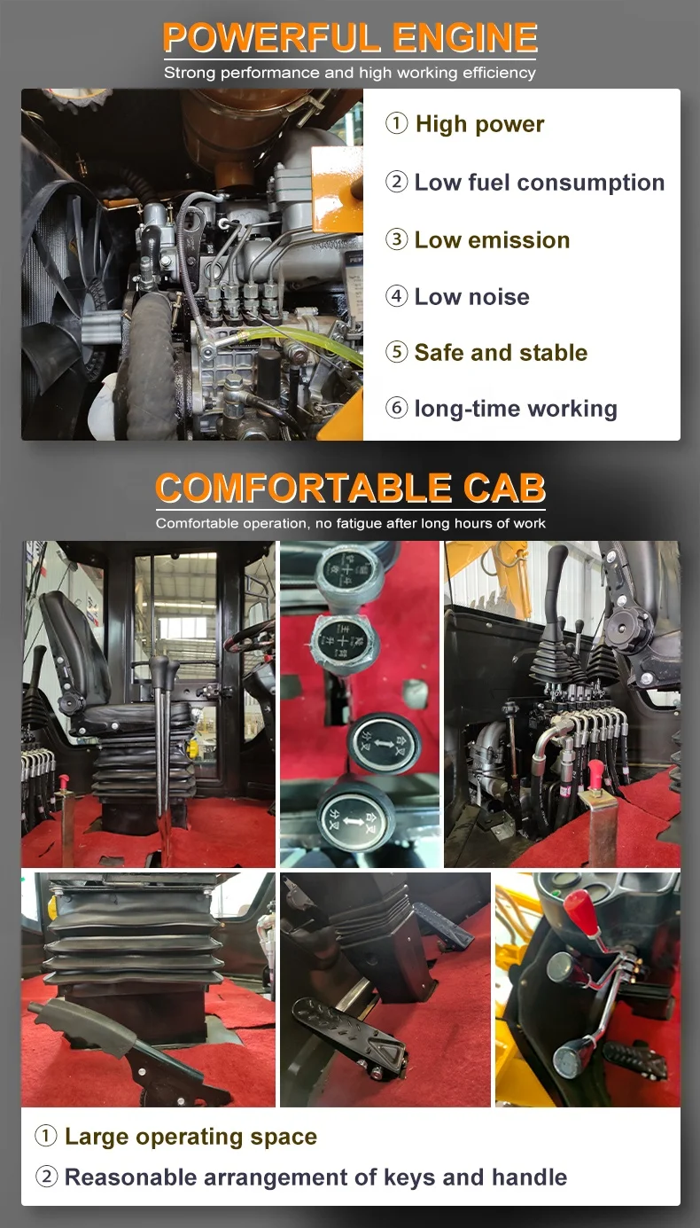 Free Shipping Backhoe Excavator Loader Tractor New  Mini Backhoe Loader 4x4 Wheel/Backhoe Loader