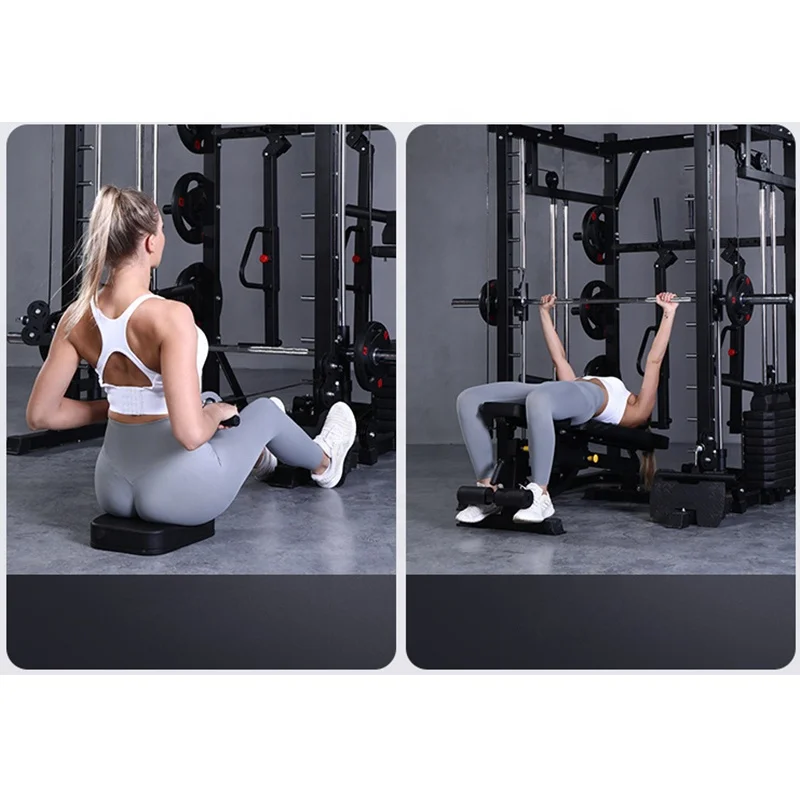 Smith Machine-Multifunction Power Cage with Smith Bar and Two LAT Pull-Down Systems and Cable Crossover Machine for Home Gym