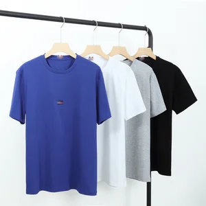 Men's Casual Letter Embroidery T-shirts 2026 Summer Athleisure Short Sleeve O-Neck T-shirts High Quality Custom Blank T Shirt
