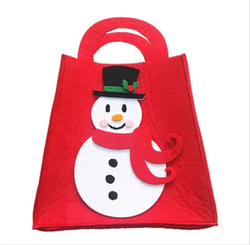 Factory sales support custom Christmas felt handbag Christmas decoration candy bag felt Christmas gift customization