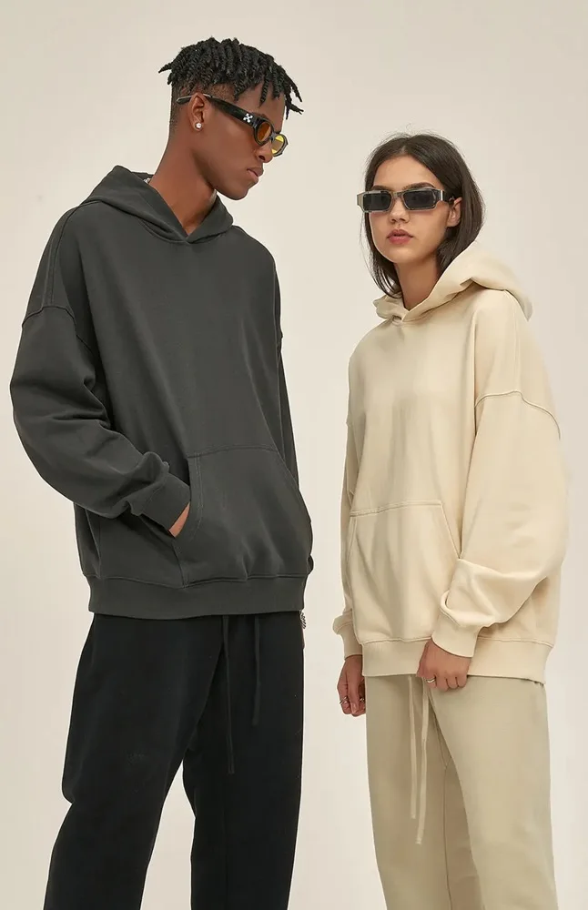 High Quality Cheap Plain Blank Essentials Unisex Hoodie Custom Logo Your Brand Oversized Hoodies With Kangaroo Pocket