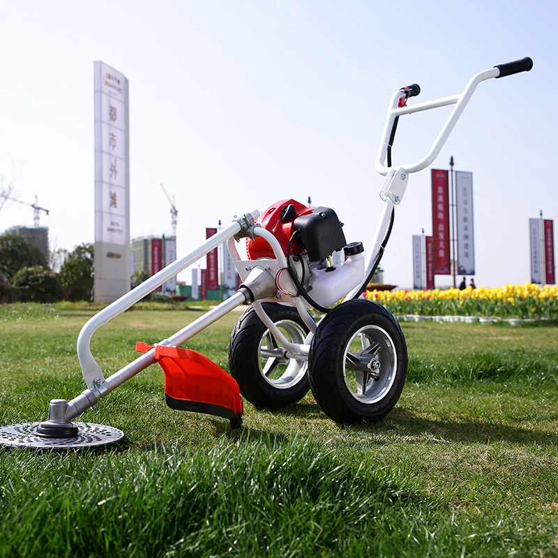Petrol Grass Brush Cutter 37cc GX35 Gasoline Stroke Grass Trimmer Hand  Push Grass Cutter Two Wheel Brush Cutter