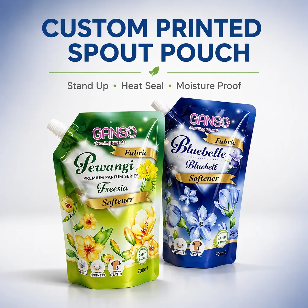 Custom Printed Stand up Spout Pouch Food Grade Liquid Bag for Juice Honey Sauce Detergent Cosmetic Packaging Wholesale