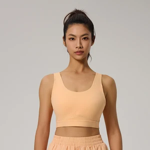 Women's High-Strength Sports Bra with Beautiful Back Adjustment Fixed Cup Shock-Absorbing Fitness Bra Running Yoga Gym Vest