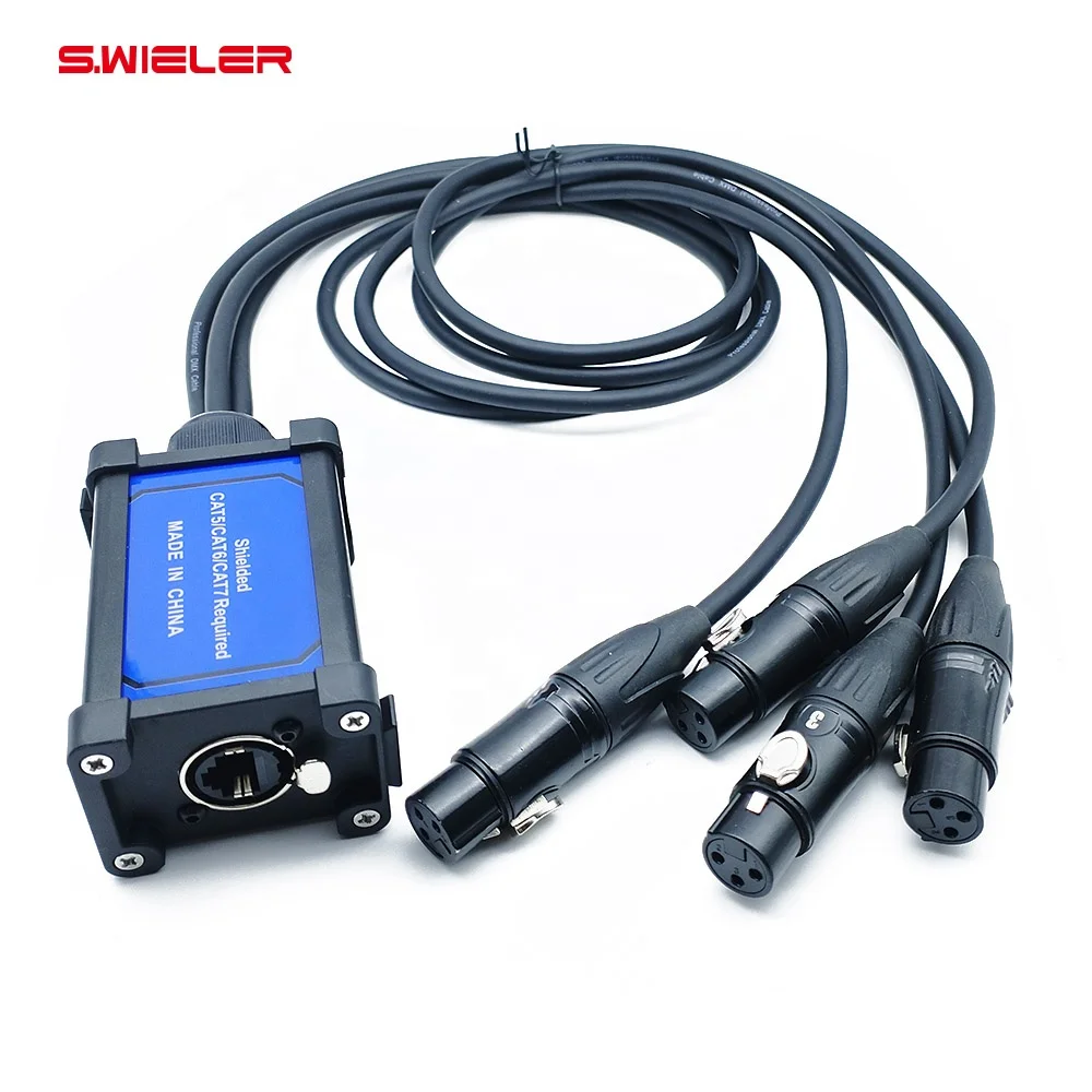 RJ45 to XLR Ethercon Splitter Box - DMX Audio Signal Extender