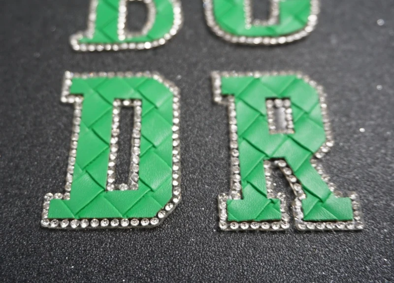 wholesale garment accessories rhinestone bear heat transfer patch leather iron on patches