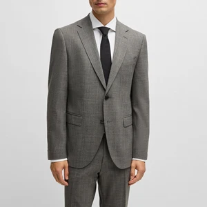 Tuxedo Men Luxury Suit Gray Pure Wool Formal Wedding Suit Groom Slim Business Exquisite Flat Barge Collar Turkish Mens Suits