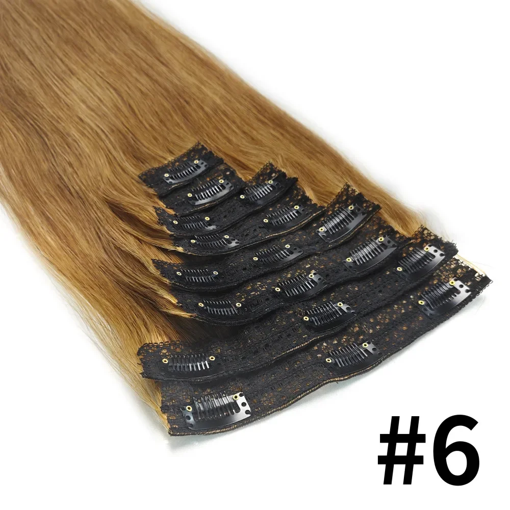 Glattes Clip In Echthaar Extensions Remy Haar Natürlich Schwarz_voghion.com