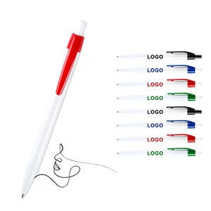 Customized Logo Wholesale Retractable  ABS Plastic Ballpoint Pen for School Office Printing Advertising Branded  Pens