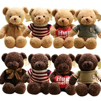 30cm Wholesale Promotional Gifts Kids Plush Bear Soft Toys Custom Logo Valentine's Day Teddy Bear With T-shirt Teddy Bear