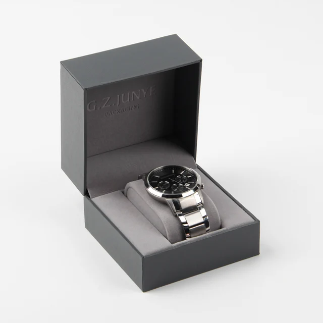 watch organizer box wholesale black watch gift box custom black pu leather single watch box