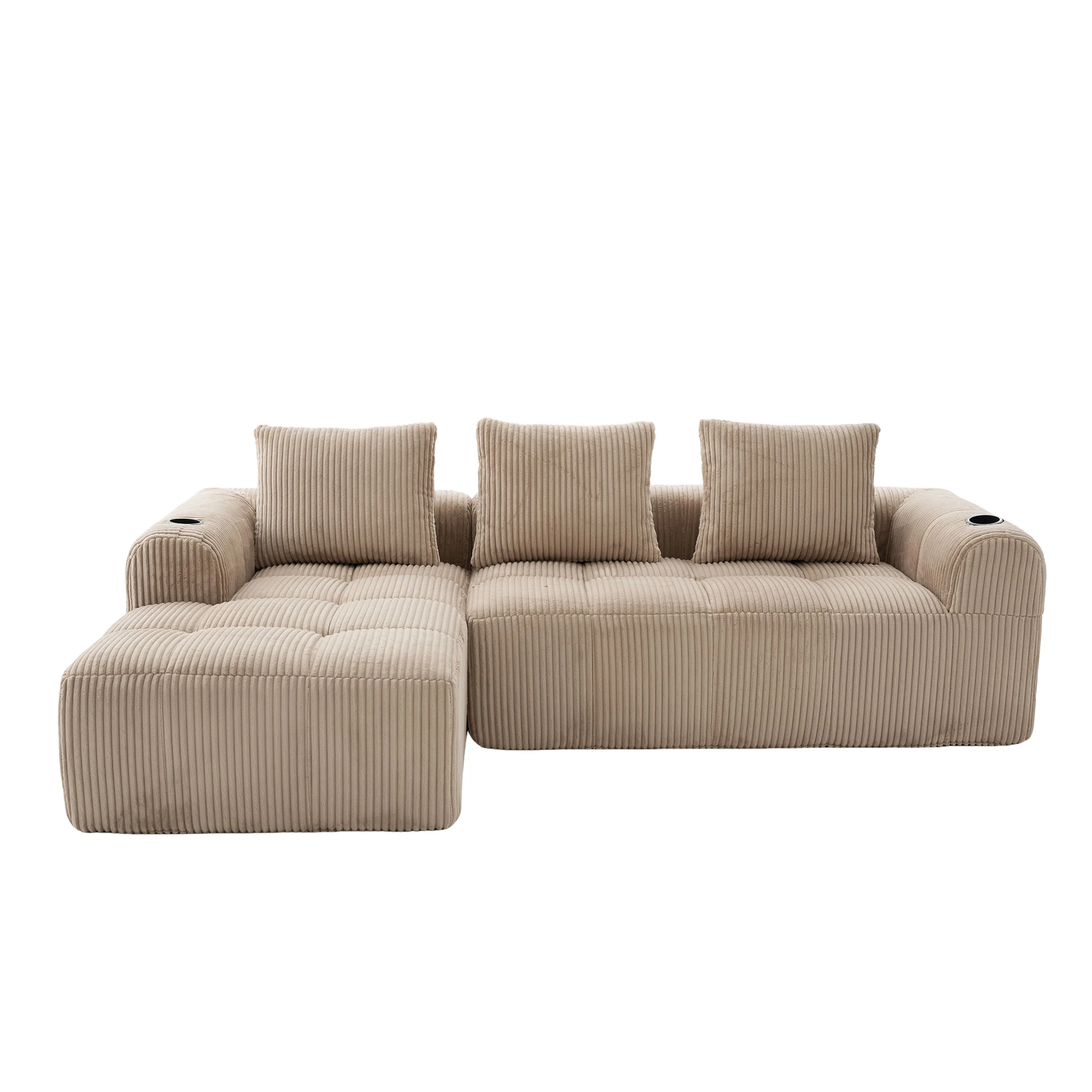 Sofa rétro velours vue 1