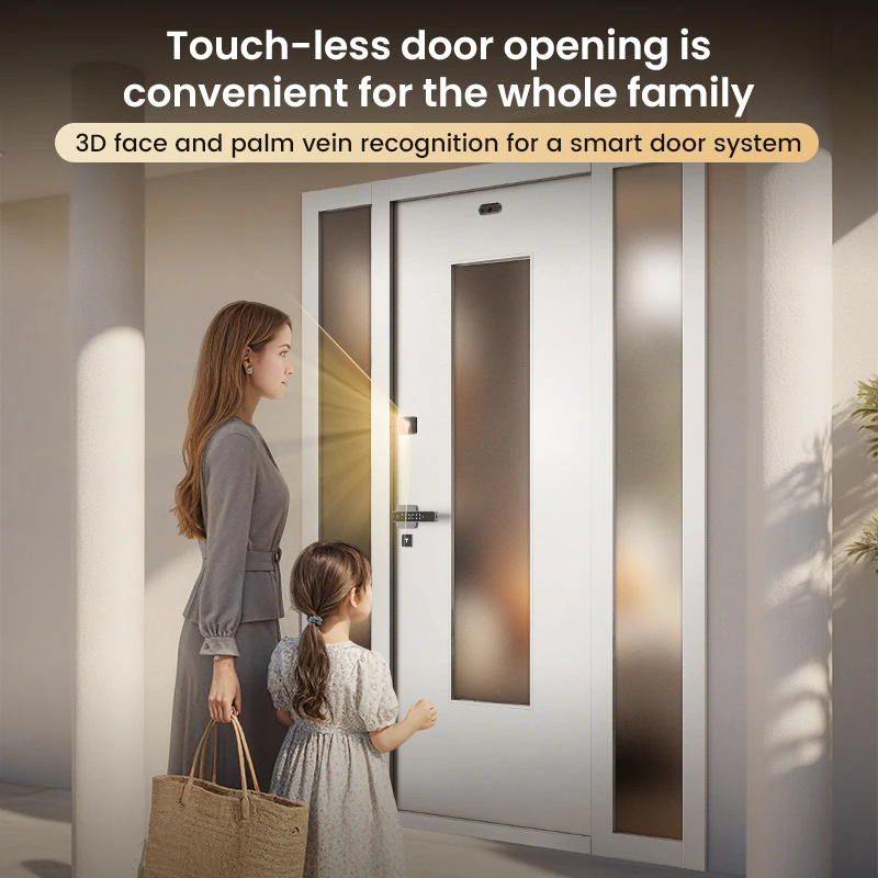 Custom Design Modern Home Front Entrance Main Door Glass Surface Multi-Functions Exterior Security Doors