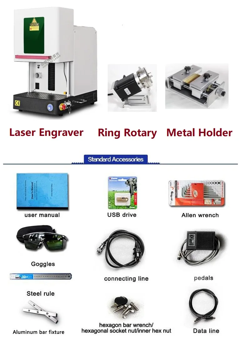 Fiber Laser Jewelry Engraving Cutting Machine 50w 100w Gold Name Necklace Ring Engraving Machine