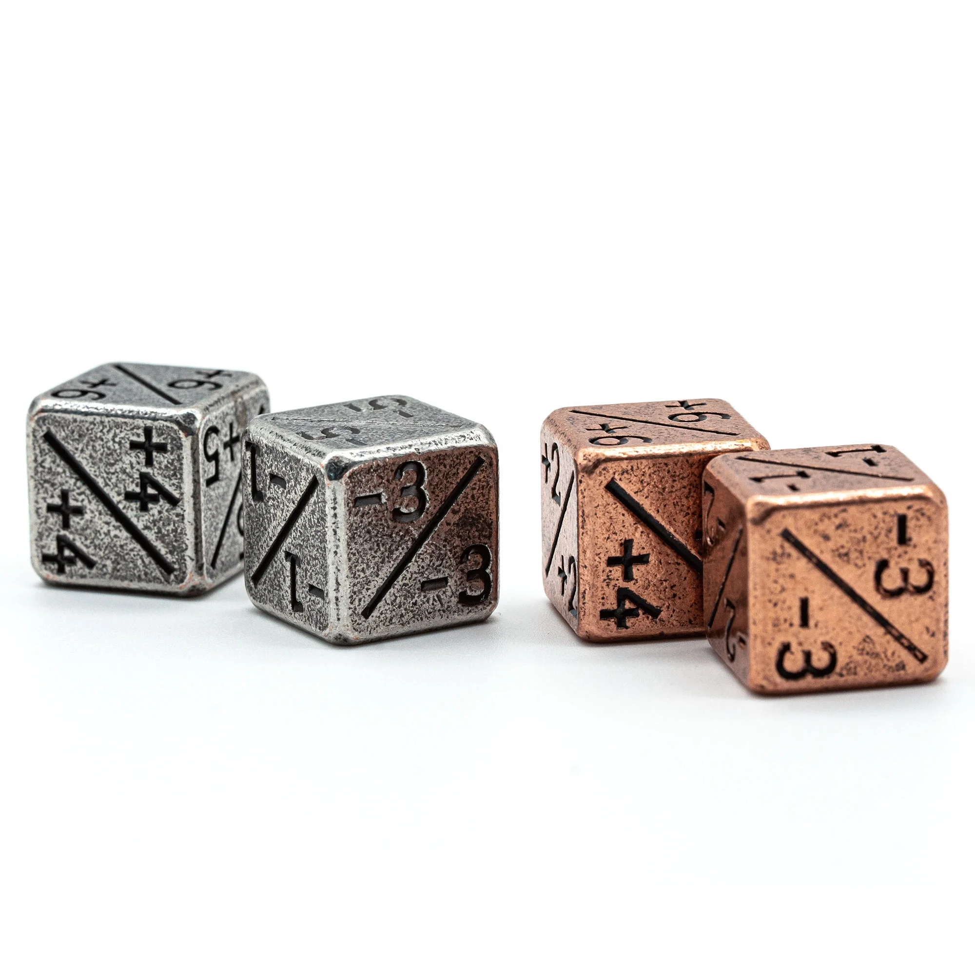 Udixi Polyhedral Custom logo Rpg Dungeons and Dragons Metal Plus and Minus Counter Dice