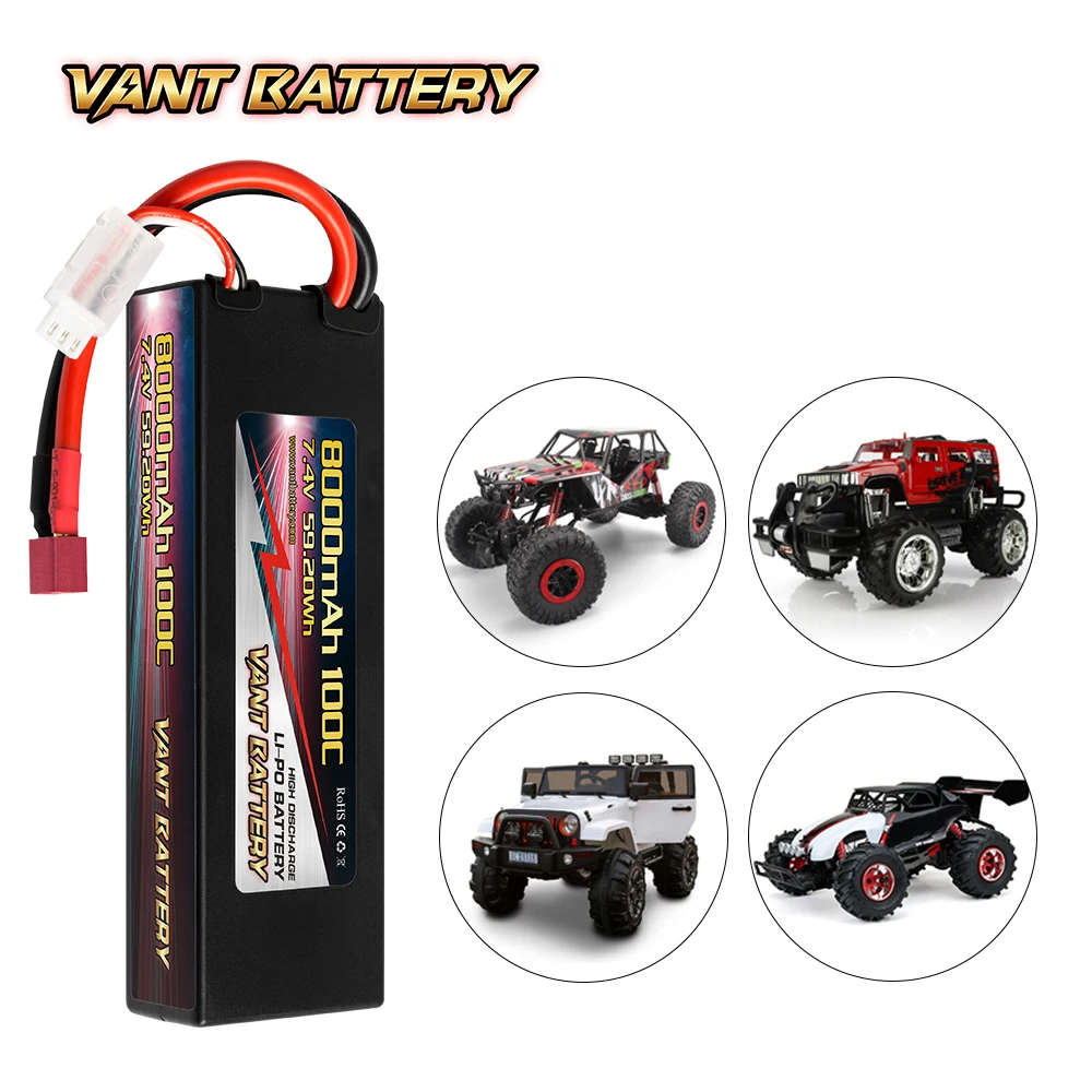 Larga vida baja IR RC coche lihitun de la batería de 7,4 V 8000mah 100c  /200c control remoto caso duro lipo paquete