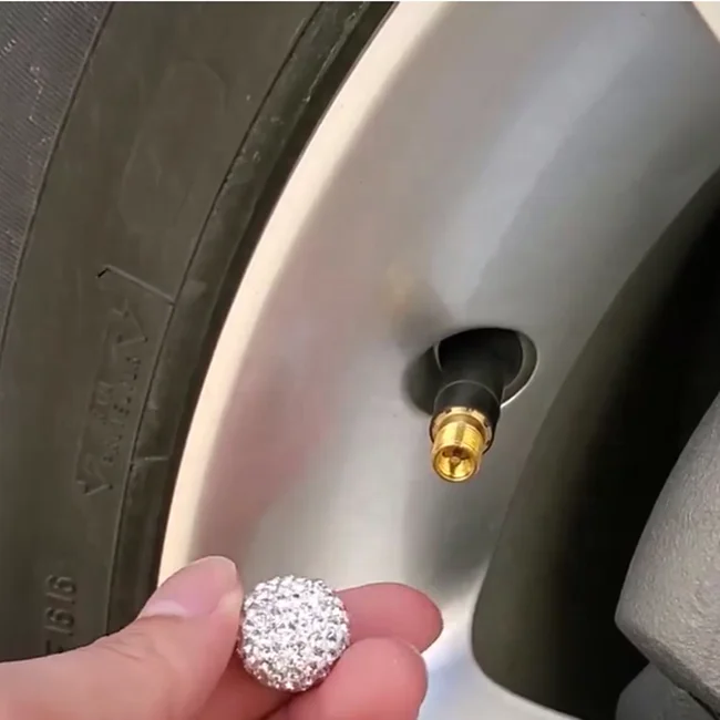 Source Custom Aluminum Tire Valve Screw Hat Auto Bling Crystals Rhinestone  Diamond Car Accessories Tire Air Valve Stem Screw on
