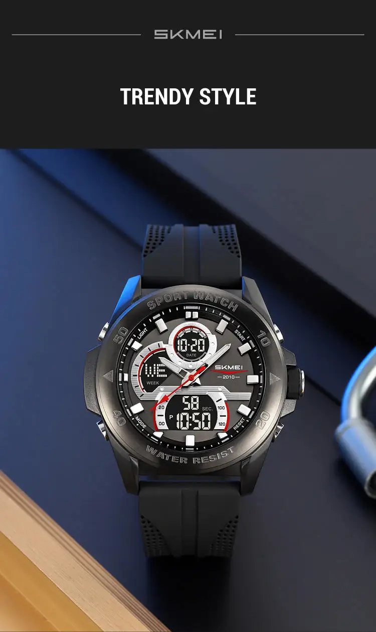 Skmei 2486 Top 10 Brands Hot Sell Man Digital Watch Stylish Silicone Band Waterproof Calender Chronograph Casual Watch Supplier