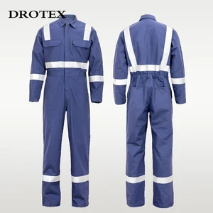 OEM LOGO Electrician Oil&gas Cotton Acryl Fiber Flame Retardant Workwear Fire Rated Coverall Working Uniform